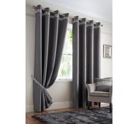 Luxury Living Palace Diamante Ring Top Blackout Curtains in Silver | Size: 168 cm width x 137 cm drop Luxury Living Silver 168 cm width x 137 cm drop