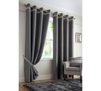 Luxury Living Palace Diamante Ring Top Blackout Curtains - Silver - 117cm width x 137cm drop
