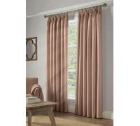 Alan Symonds Essential Pink Plain Pencil Pleat Taped Top Curtains 167 x 228cm - Size: W 167 x D 228cm - Wilko