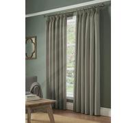 Alan Symonds Essential Silver Plain Pencil Pleat Taped Top Curtains 117 x 183cm - Size: W 117 x D 183cm - Wilko