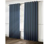 Alan Symonds Essential Navy Plain Ring Top Eyelet Curtains 117 x 183cm - Size: W 117 x D 183cm - Wilko