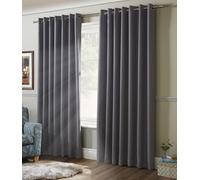Alan Symonds Essential Blackout Pair of Eyelet Curtains Carbon