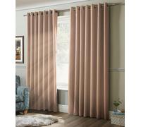 Alan Symonds Essential Pink Plain Ring Top Eyelet Curtains 228 x 228cm - Size: W 228 x D 228cm - Wilko