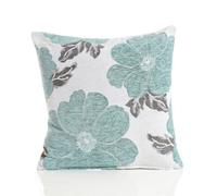 Luxury Living Poppy Luxury Floral Chenille Cushion Blue/grey