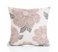 Luxury Living Poppy Luxury Floral Chenille Cushion Dusky Pink/grey