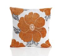 Luxury Living Poppy Luxury Floral Chenille Cushion Orange/grey