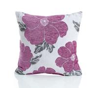Luxury Living Poppy Luxury Floral Chenille Cushion Pink/grey