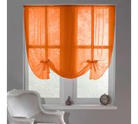 Luxury Living Sheer Voile Tie Up Curtain Blinds - Adjustable Light Filtering in Orange | Size: 228 cm width x 137 cm drop Luxury Living Orange 228 cm width x 137 cm drop