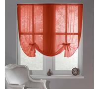 Luxury Living Sheer Voile Tie Up Curtain Blinds - Adjustable Light Filtering in Terracotta | Size: 228 cm width x 137 cm drop Luxury Living Terracotta 228 cm width x 137 cm drop