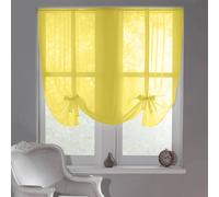 Luxury Living Sheer Voile Tie Up Curtain Blinds - Adjustable Light Filtering in Yellow | Size: 228 cm width x 137 cm drop Luxury Living Yellow 228 cm width x 137 cm drop