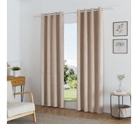 Luxury Living Temple Velvet Ring Top Blackout Curtains in Beige | Size: 168 cm width x 229 cm drop Luxury Living Beige 168 cm width x 229 cm drop
