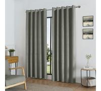 Luxury Living Temple Velvet Ring Top Blackout Curtains 117X137cm Silver, Silver
