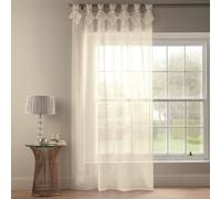 Luxury Living Tiara Dolly Tab Top Voile Curtain Panel Cream