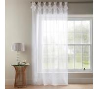 Luxury Living Tiara Dolly Tab Top Voile Curtain Panel White