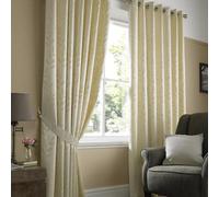 Luxury Living Tivoli Eyelet Ring Top Curtains Cream