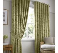 Alan Symonds Tivoli Lined Ring Top Curtains - Pair 229x274cm Green