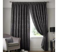 Luxury Living Tivoli Pencil Pleat Taped Top Curtains Charcoal