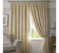 Luxury Living Tivoli Pencil Pleat Taped Top Curtains Cream