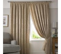 Luxury Living Tivoli Pencil Pleat Taped Top Curtains Latte