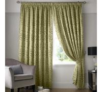 Luxury Living Tivoli Pencil Pleat Taped Top Curtains Sage