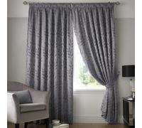 Luxury Living Tivoli Pencil Pleat Taped Top Curtains Silver