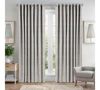 Luxury Living Triple Weave Geometric Aztec Print Ring Top Blackout Curtains - Beige - 229cm width x 183cm drop