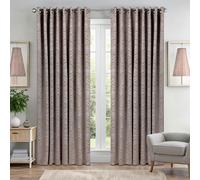 Luxury Living Triple Weave Geometric Aztec Print Ring Top Blackout Curtains - Brown - 229cm width x 229cm drop