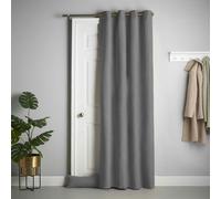 Luxury Living Thermal Lined Single Chenille Ring Top Door Curtain 137cm x 213cm Slate, Grey