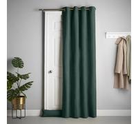Luxury Living Velvet Chenille Thermal Fleece Lined Single Eyelet Door Curtain in Green | Size: 137 cm width x 213 cm drop Luxury Living Green 137 cm width x 213 cm drop