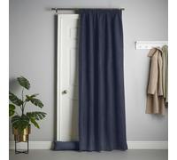 Luxury Living Thermal Lined Single Chenille Taped Top Door Curtain 137cm x 213cm Navy, Blue