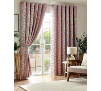 Luxury Living Victoria Room Darkening Ring Top Curtains in Red | Size: 168 cm width x 137 cm drop Luxury Living Red 168 cm width x 137 cm drop