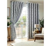 Alan Symonds Victoria Room Darkening Ring Top Curtains 168x229cm Blue