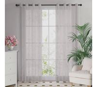 Luxury Living Voile Ring Top Curtain Panel Pair in Silver | Size: 145 cm width x 275 cm drop Luxury Living Silver 145 cm width x 275 cm drop