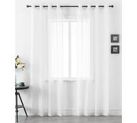 Luxury Living Voile Ring Top Curtain Panel Pair in White | Size: 145 cm width x 137 cm drop Luxury Living White 145 cm width x 137 cm drop