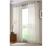 Luxury Living Voile Ring Top Curtain Panel Pair - Ivory - 145cm width x 137cm drop