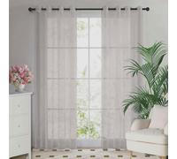 Luxury Living Voile Ring Top Curtain Panel Pair - Silver - 145cm width x 275cm drop