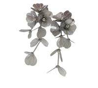 Luxury Long Metal Flower Tassel Fishtail Rose Earrings for Women Personality Temperament Golden Earrings Jewelry