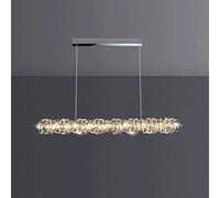 Luxury Long Strip Crystal Chandelier Modern Minimalist Led Dimmable Ceiling Pendent Lamp Kitchen Island Dining Bedroom Bedroom Pendant Light Interior Home Decoration Lighting Fixtures,Chrome-A