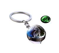 Luxury Luminous 12 Constellation Good Luck Keychain Glass Ball Pendant Zodiac Key Chain Glow In The Dark Key Ring/Symbolizing Success (Capricornus)