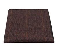 Luxury Mahogany Herringbone Check Pocket Square, Handkerchief, Tweed
