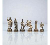 Luxury Manopoulos 32 Piece Chess Set - Greek Roman Period Chess Pieces - Premium Set Handmade in Greece by Experts, King Height 5.4cm, Adult 14+