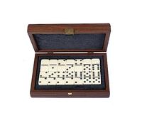 Luxury Manopoulos Dominoes Se - Premium Set Made in Greece by Experts - Housed in Wooden Case withn Walnut Burl Lid
