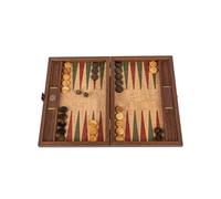 Luxury Manopoulos Natural Cork Backgammon Set, Olive Wood Checkers - Premium Set Handmade in Greece by Experts (30 x 17cm CLOSED), Adults 14+