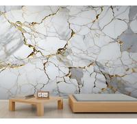 Luxury Marble Murals, Funky Gold Foil Art Marble Wall Murals, Gilded Texture Wallpaper for Bedroom Living Room Decor 150x105cm Artwork Background Wall Stickers (Not Self-Adhesive)