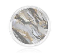 Luxury Marble Pattern Print Round Glass Ashtray For Decor Living Room Bedroom Meeting Room Smoking Accessory
