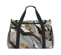 Luxury Marble Pattern Print Stylish Foldable Carry On Tote with Waterproof Zipper for Weekend Getaways Bag