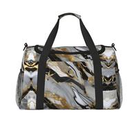 luxury Marble pattern Travel Tote Bag – Large Reusable Shopping Bag, Vacation Tote, Sports Duffel Bag with Adjustable Crossbody Strap, Black, One Size