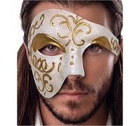 Luxury Mask Half Face Mask Masquerade Phantom Of The Opera One Size Gold