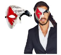 Luxury Mask Half Face Mask Masquerade Phantom Of The Opera One Size Red/Silver Musical