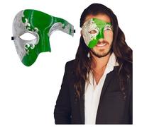 Luxury Mask Half Face Mask Masquerade Phantom Of The Opera One Size Silver/Green